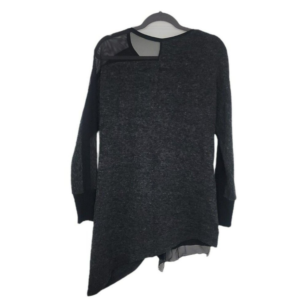 Sympli Tangent Tunic Sweater Mixed Media Lagenlook Hem Mesh Sleeve Knit Top 6-8 - Picture 10 of 12